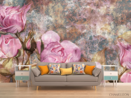 Фотообои Розовые розы рисованные - 1