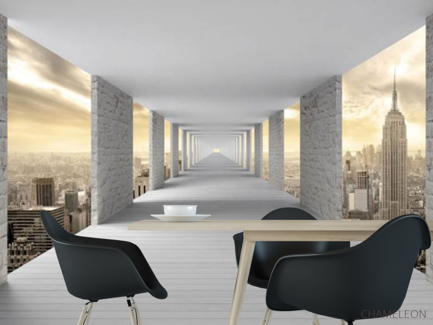 Фотошпалери Тонель з містом - 1