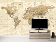 Фотообои Коричневая карта мира - 2
