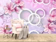 Фотообои Цветы и круги 3d - 4