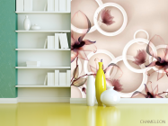 Фотошпалери 3d коричневі квіти - 3