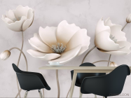 Фотошпалери Керамічні квіти на бежевому тлі - 1