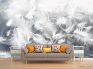 Фотообои Воздушные белые перья - 1