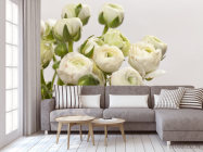 Фотообои белые круглые цветы - 3