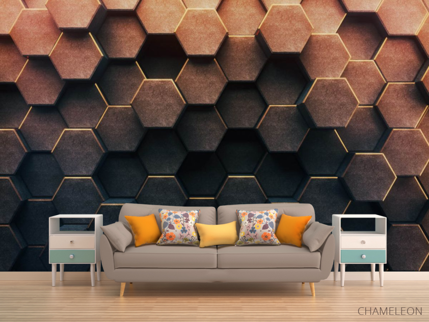 Фотообои Обьемные 3д гексагоны - 1