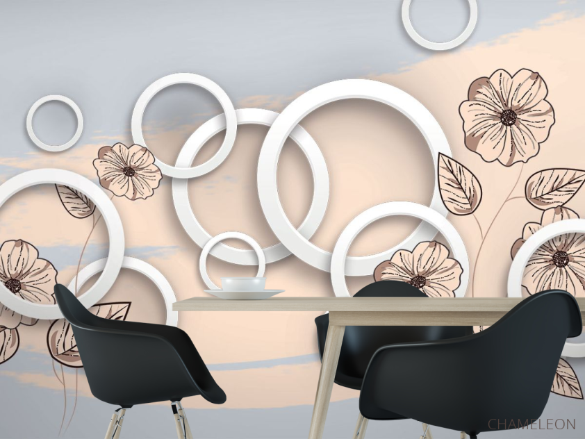 Фотошпалери 3д векторні квіти - 1