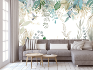 Фотообои Листья птропические и колибри - 3