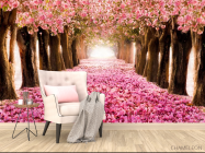 Фотообои аллея с розовыми лепестками - 4