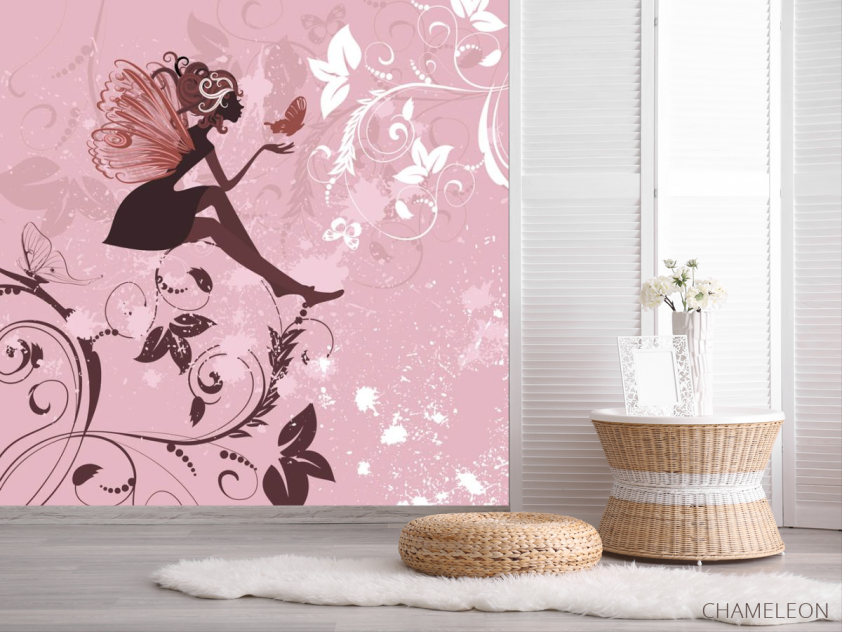 Фотошпалери Фея на рожевому тлі - 2