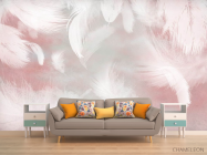 Фотообои Перья на розовом фоне - 1