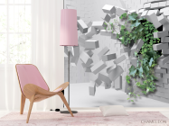 Фотошпалери Цегляна стіна з квіткою - 4