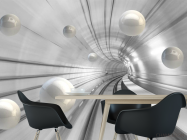 Фотошпалери 3Д тунель з кулями - 1