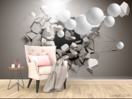 Фотообои 3д стена с шарами - 4
