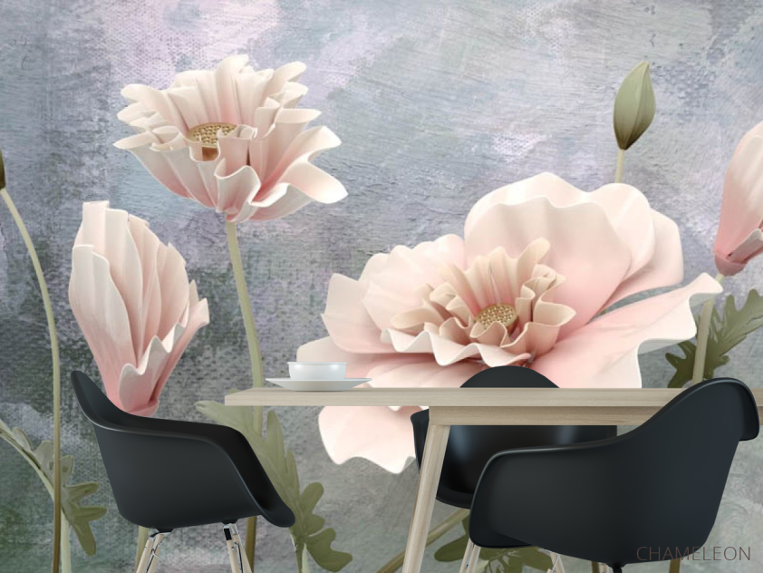 Фотошпалери 3D об'ємні квіти - 1