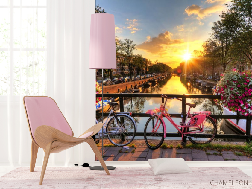 Фотошпалери велосипеди над річкою - 4