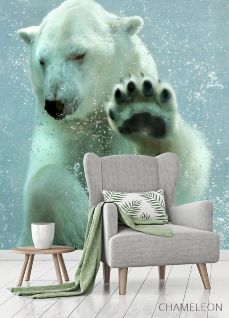 Фотообои белый медведь под водой - 3