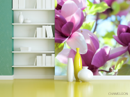 Фотошпалери біло-фіолетові квіти на дереві - 3