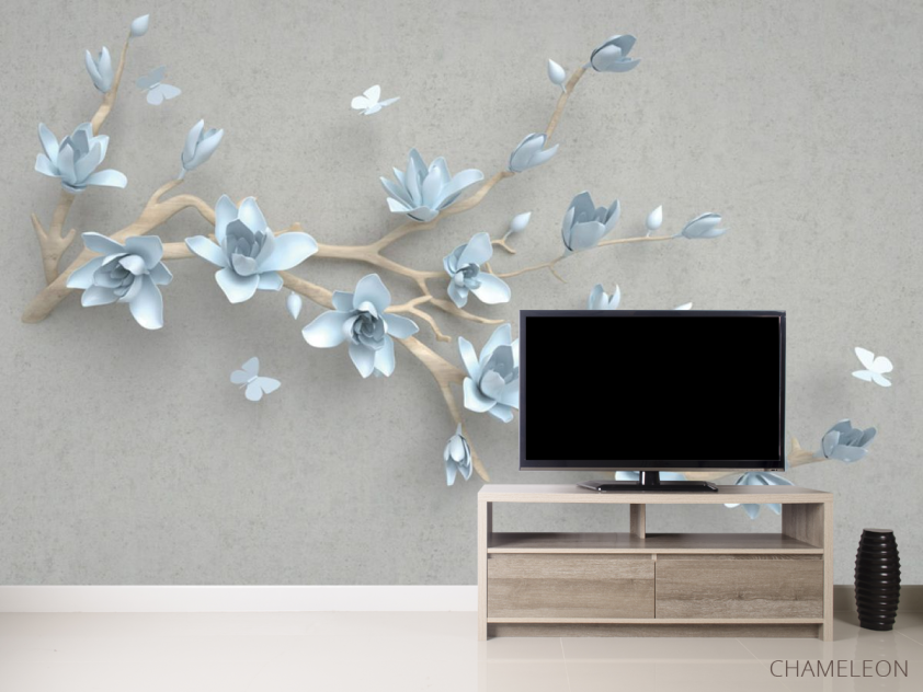 Фотообои Ветка голубых цветов - 2