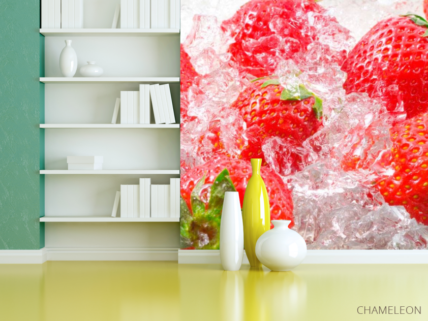 Фотошпалери Полуниця по льоду - 3