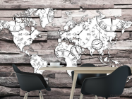 Фотошпалери 3d карта на тлі дерева - 1