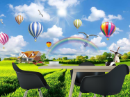 Фотошпалери Повітряні кулі над полем - 1