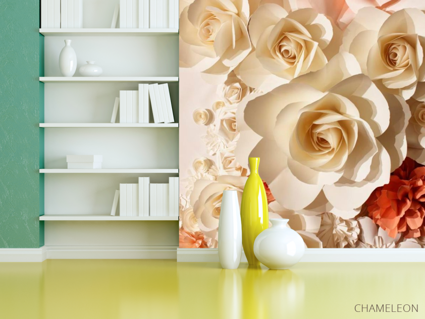 Фотошпалери 3D паперові троянди - 3