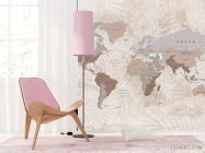 Фотошпалери Бежева карта з гілками - 4