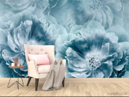 Фотообои Бирюзовые цветы - 4