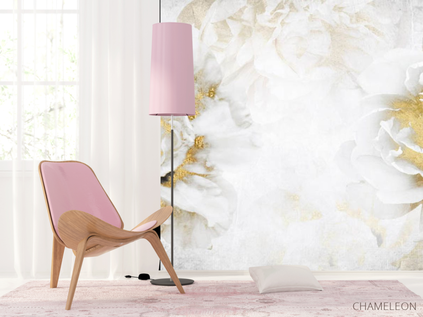 Фотошпалери білі квіти з золотом - 4