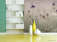 Фотошпалери польові дизайнерські квіти рожеві - 3