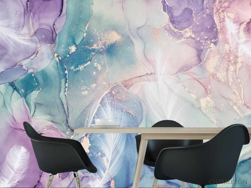 Фотошпалери флюїд з пір'я - 1