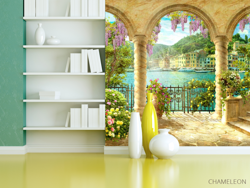 Фотошпалери Фреска з арками і водою - 3