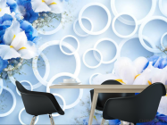 Фотошпалери 3Д кола з квітами - 1