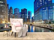 Фотообои Дома, вода, вечер - 4