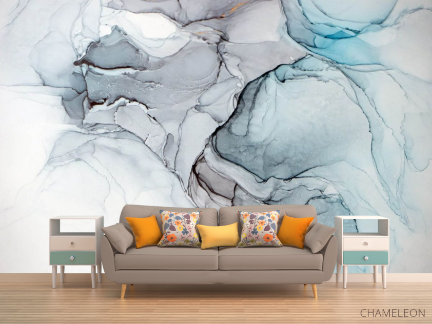 Фотообои Fluid art синие оттенки - 1