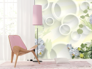 Фотошпалери квіти і кола 3д - 4