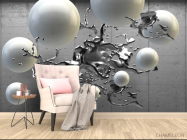 Фотообои 3д шары серые - 4