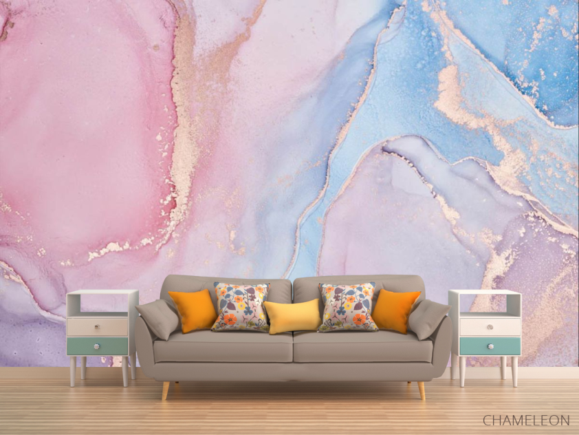 Фотообои розовый флюид арт - 1