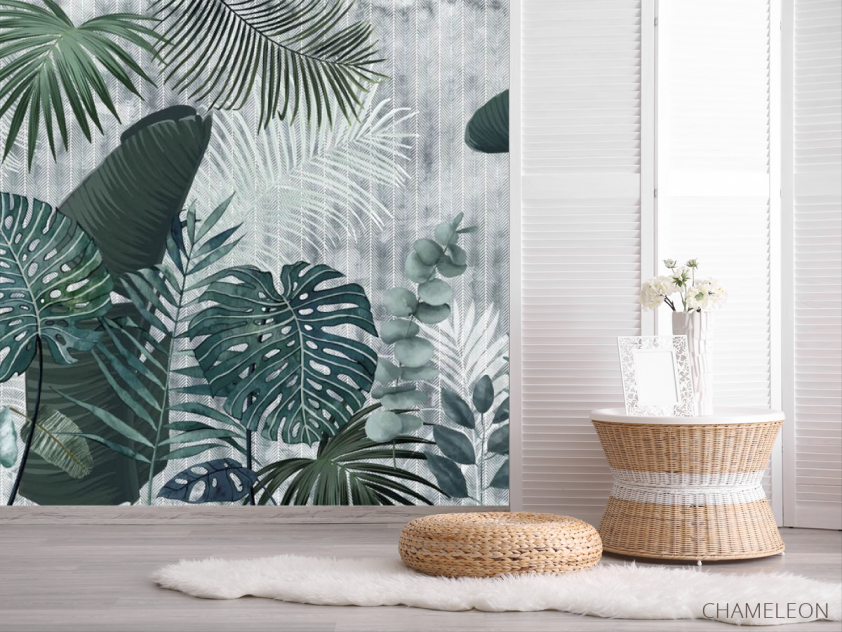 Фотошпалери асорті тропічних листя - 2