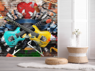 Фотошпалери Графіті стіна з гітарою - 2