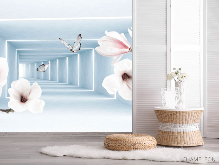 Фотошпалери Тонель і білі магнолії - 2