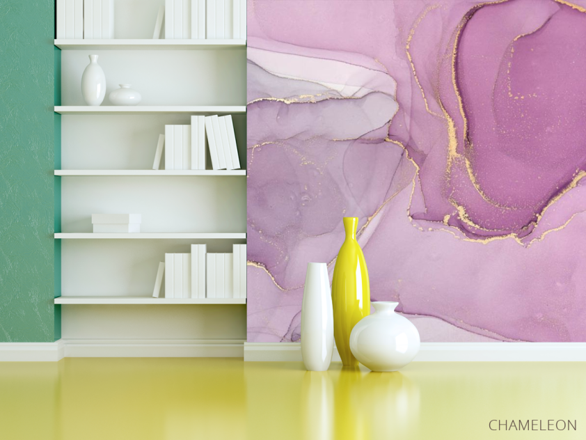 Фотошпалери рожевий флюїд арт - 3