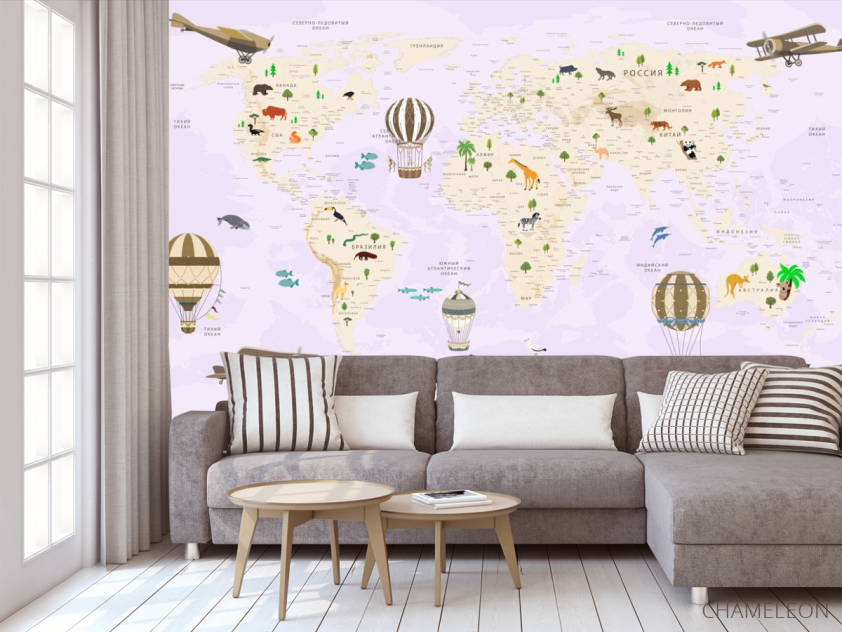 Фотообои Карта в детскую - 3