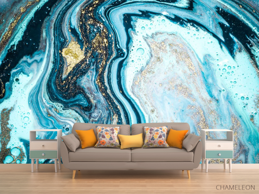 Фотообои Fluid Art голубой - 1