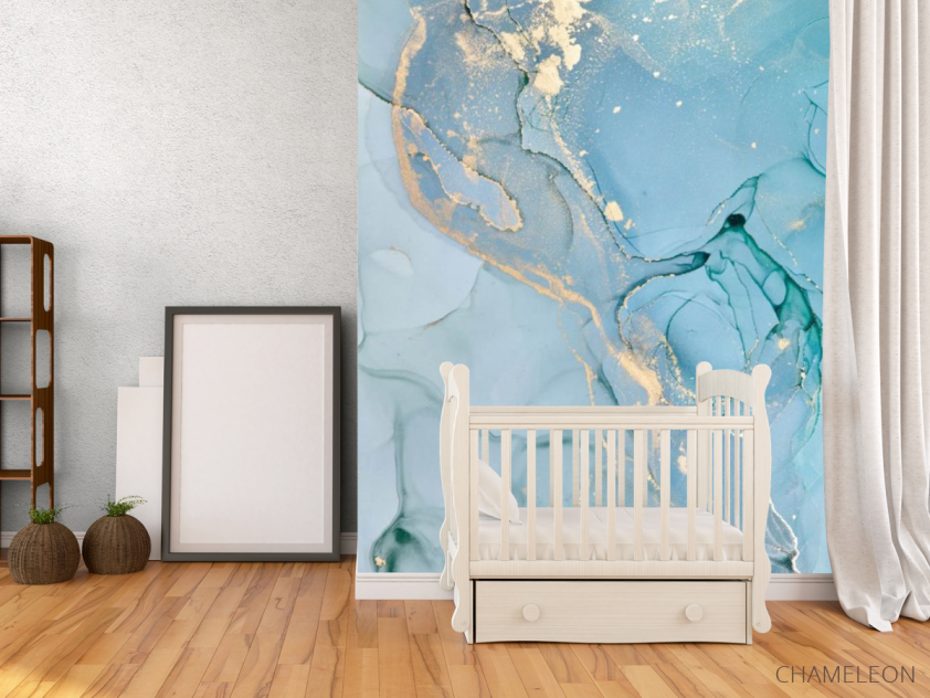 Фотообои Голубой Fluid art - 2