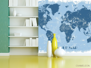 Фотошпалери синя карта світу - 3