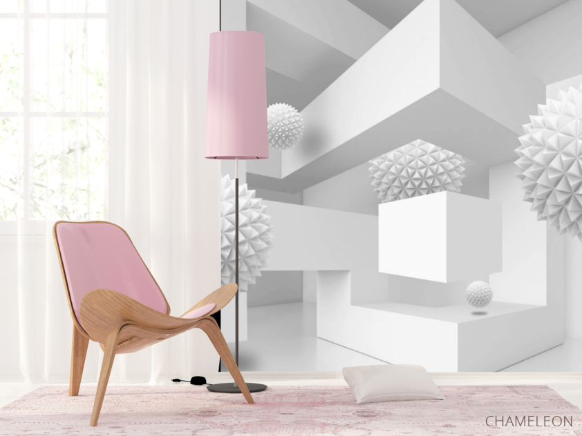 Фотошпалери сірі сфери 3д - 4