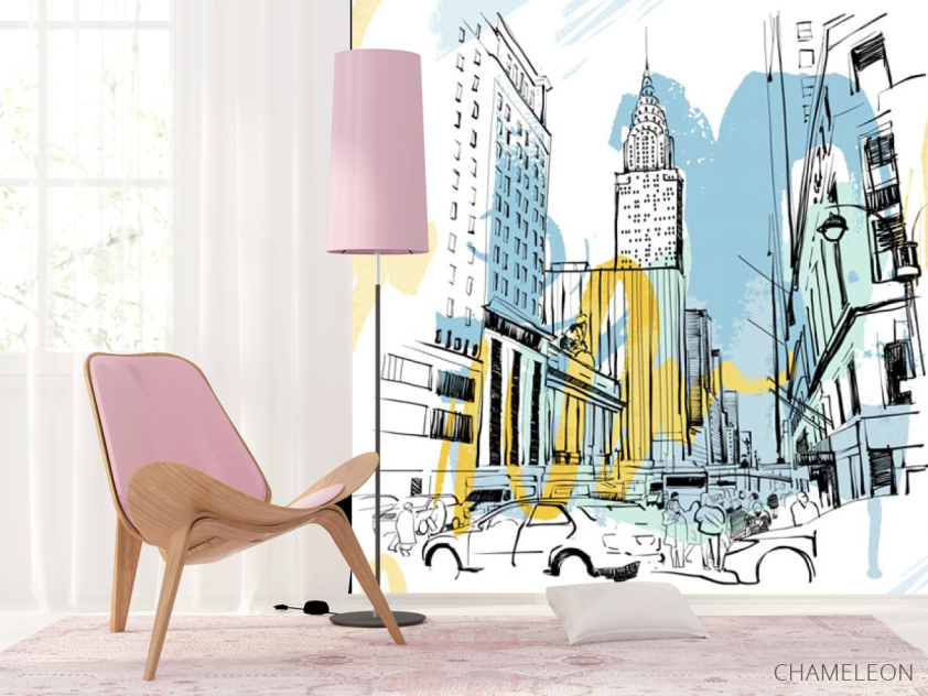 Фотошпалери Місто в стилі ілюстрацій - 4