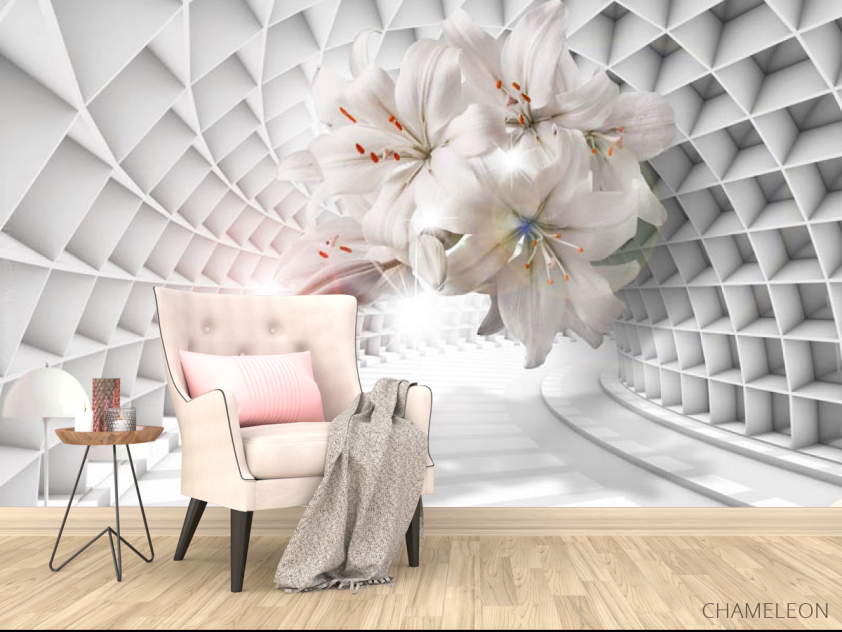 Фотообои 3d лилии в тоннеле - 4