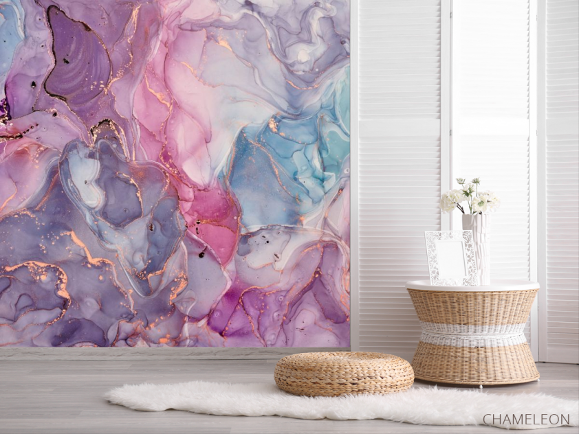 Фотошпалери Фіолетовий Fluid art - 2